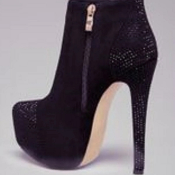 Bebe Anjalee black Suede Platform Booties - Picture 3 of 3